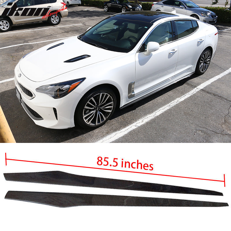 2018-2021 Kia Stinger Flat Bottom Line Lip Carbon Side Skirt Extension