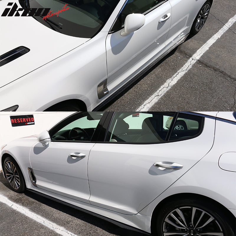 2018-2021 Kia Stinger Flat Bottom Line Lip Carbon Side Skirt Extension