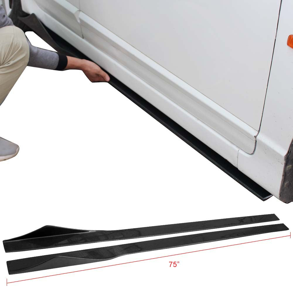 Universal 75 Inch Side Skirt Extension Splitter Carbon Fiber CF