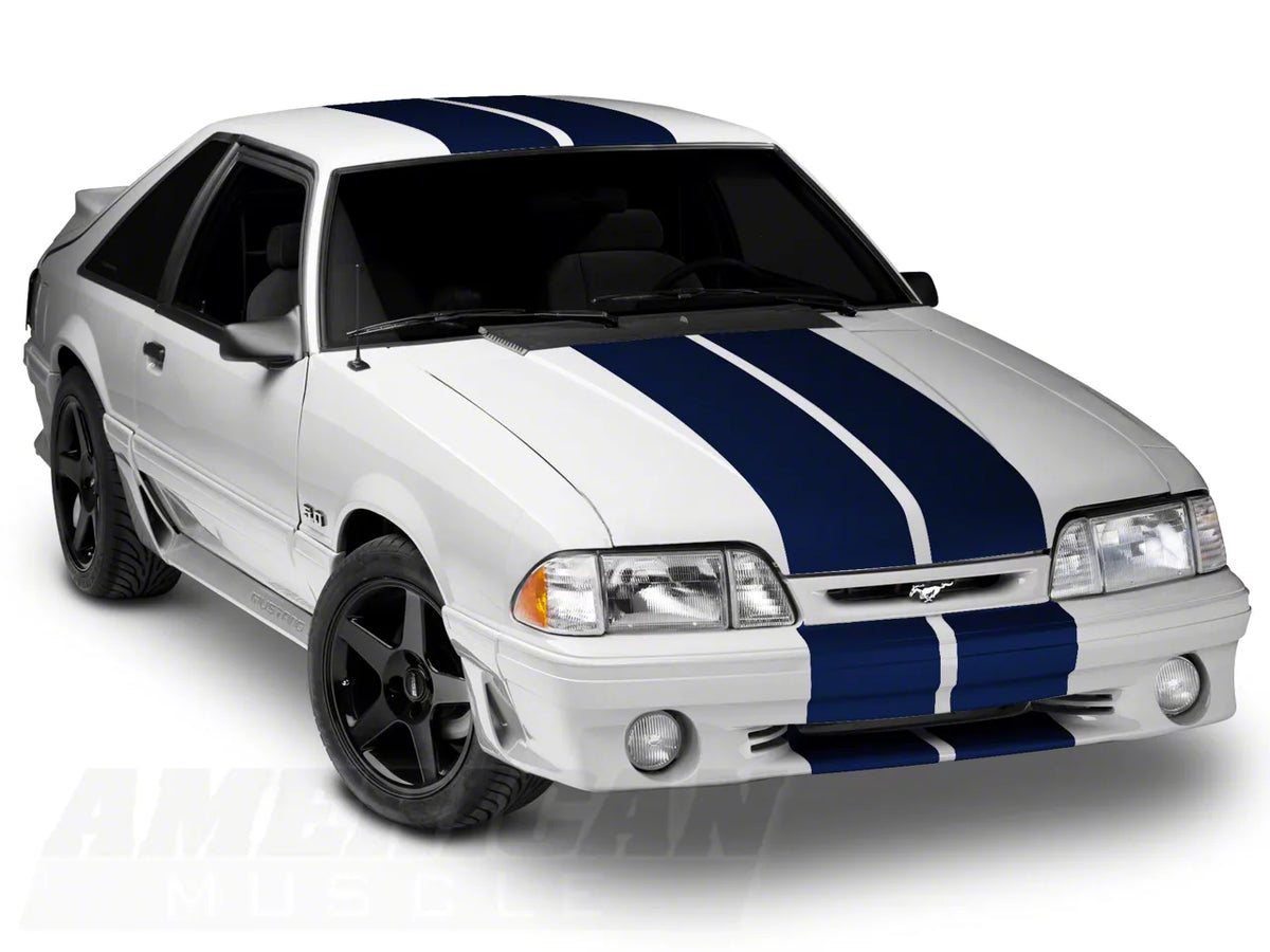 SEC10 GT500 Style Stripes; Blue; 10-Inch (79-93 Mustang)