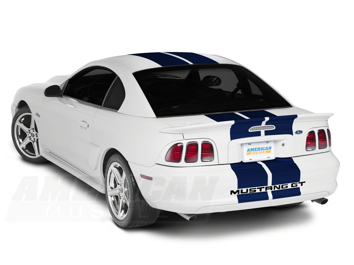 SEC10 GT500 Style Stripes; Blue; 10-Inch (94-04 Mustang)