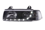 BMW 3-series E36 Coupe Black LED Headlights with Daytime Running Lights (1992-1999) - K2 Industries