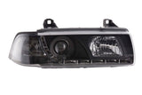 BMW 3-series E36 Coupe Black LED Headlights with Daytime Running Lights (1992-1999) - K2 Industries