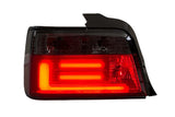 BMW 3 Series E36 Sedan JDM Red/Smoke LED BAR Tail Lights (1991-1998) - K2 Industries