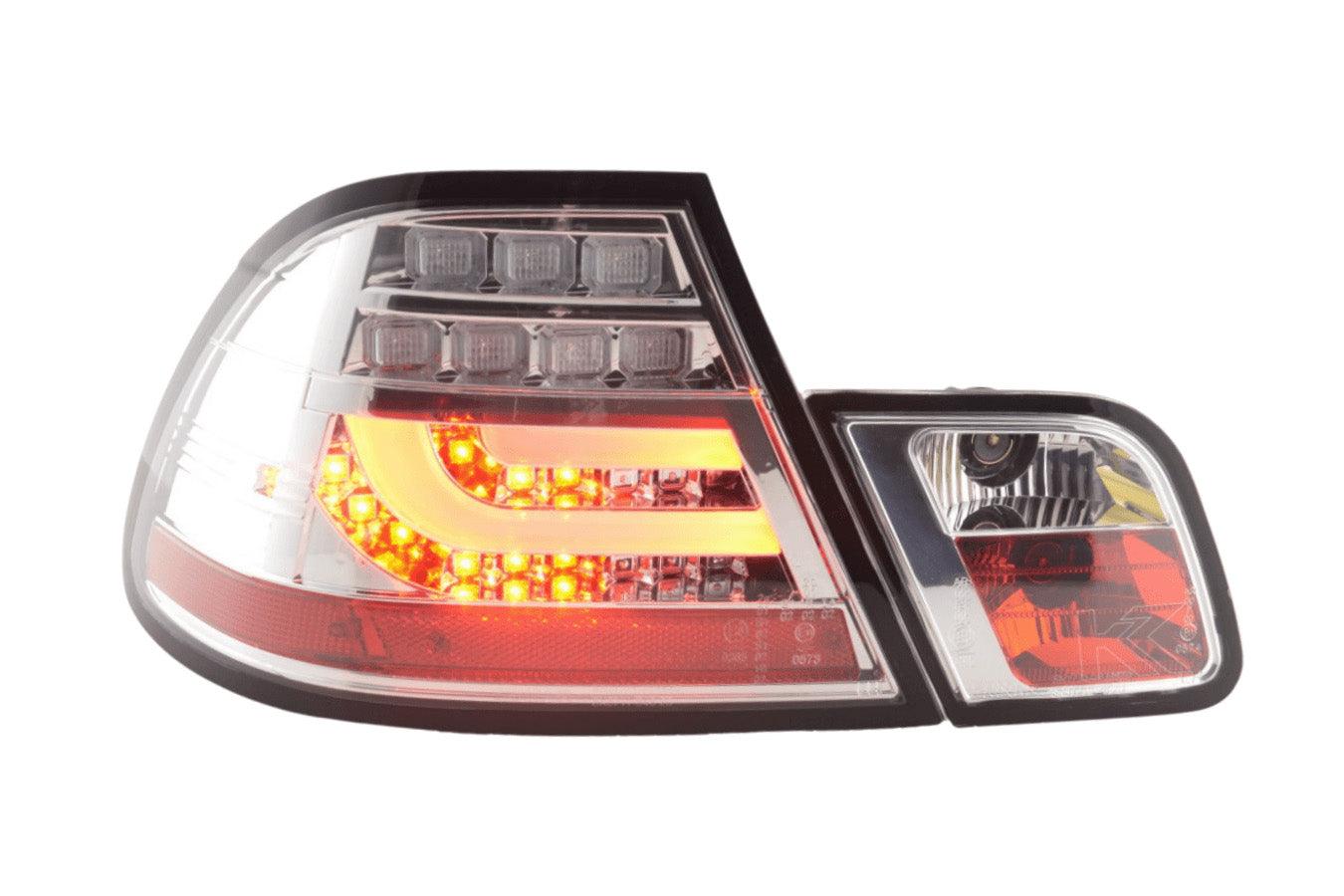 BMW 3-series E46 Coupe Chrome Clear LED LightBar Taillights Set (1999-2003) - K2 Industries