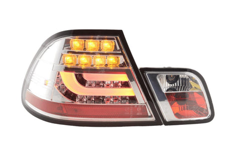 BMW 3-series E46 Coupe Chrome Clear LED LightBar Taillights Set (1999-2003) - K2 Industries
