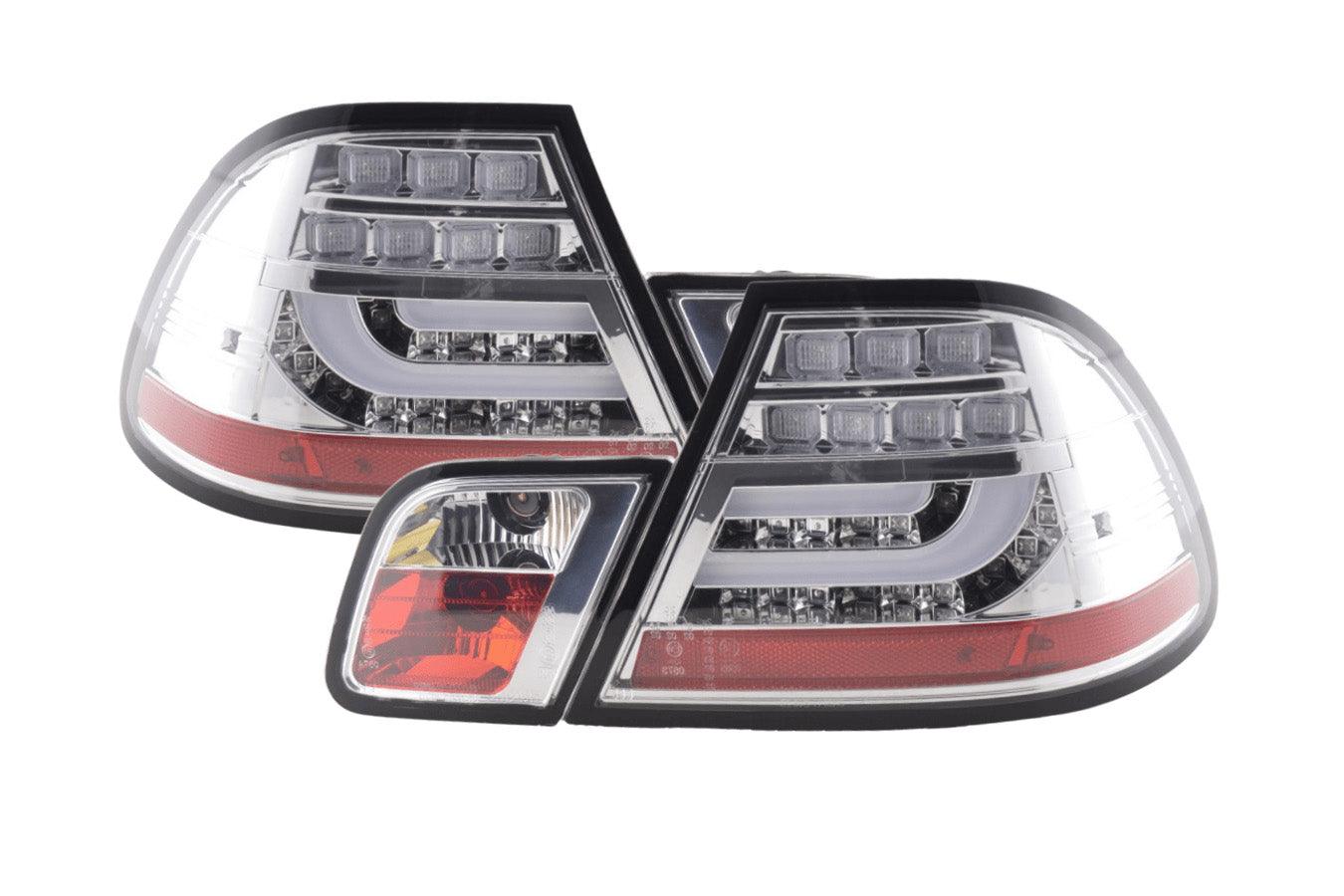 BMW 3-series E46 Coupe Chrome Clear LED LightBar Taillights Set (1999-2003) - K2 Industries