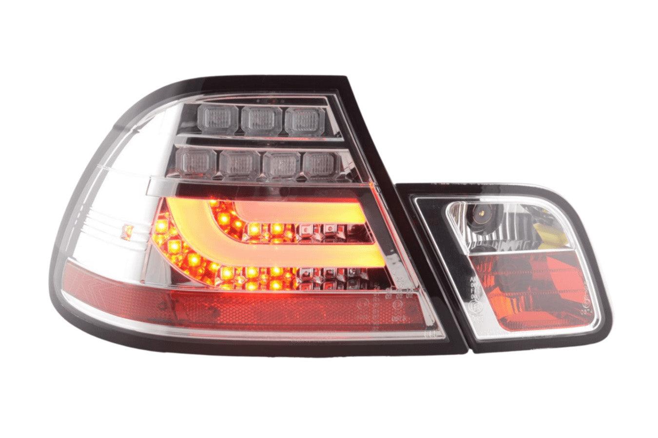 BMW 3-Series E46 Coupe Chrome Clear LED LightBar Taillights Set- Facelift (2003-2007) - K2 Industries