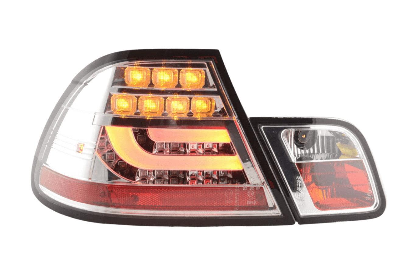 BMW 3-Series E46 Coupe Chrome Clear LED LightBar Taillights Set- Facelift (2003-2007) - K2 Industries