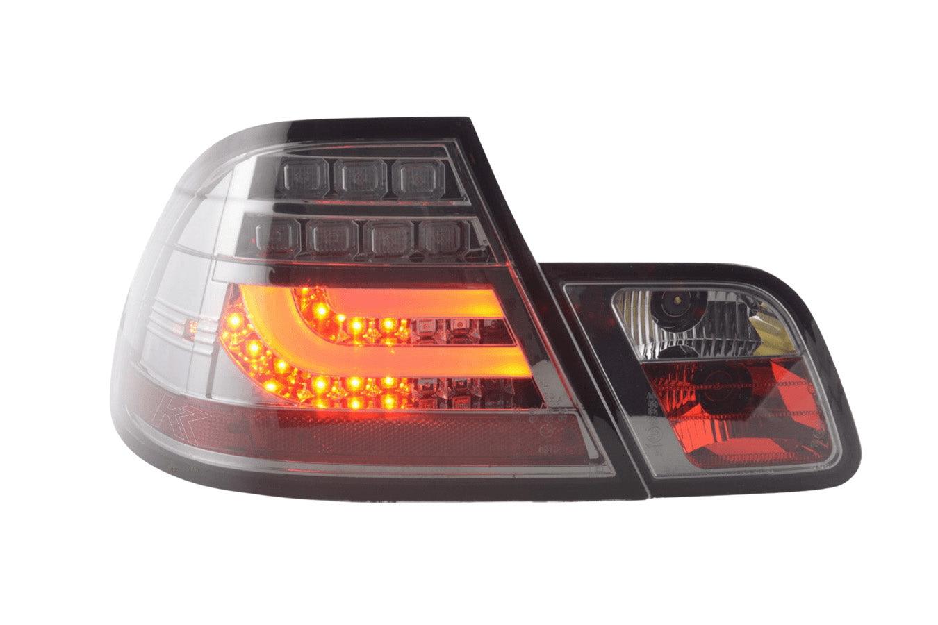 BMW 3-series E46 Coupe Chrome Smoked LED LightBar Taillights Set (1999-2002) - K2 Industries