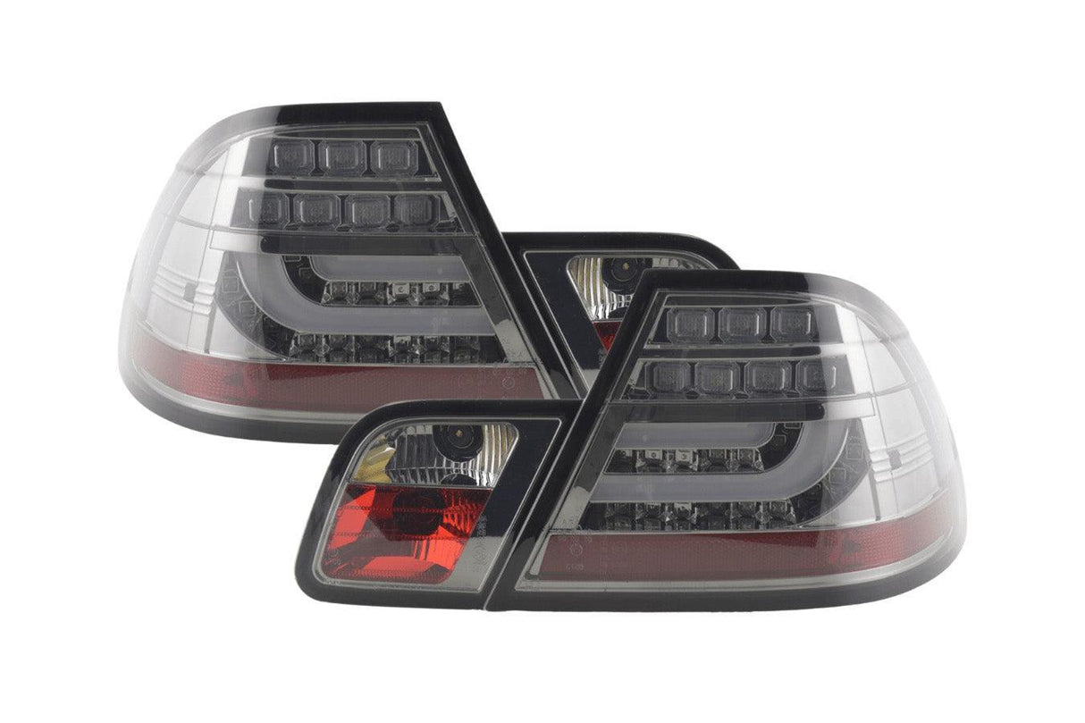 BMW 3-series E46 Coupe Chrome Smoked LED LightBar Taillights Set (1999-2002) - K2 Industries