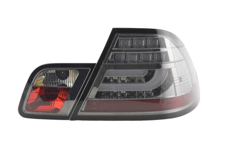 BMW 3-series E46 Coupe Chrome Smoked LED LightBar Taillights Set (1999-2002) - K2 Industries