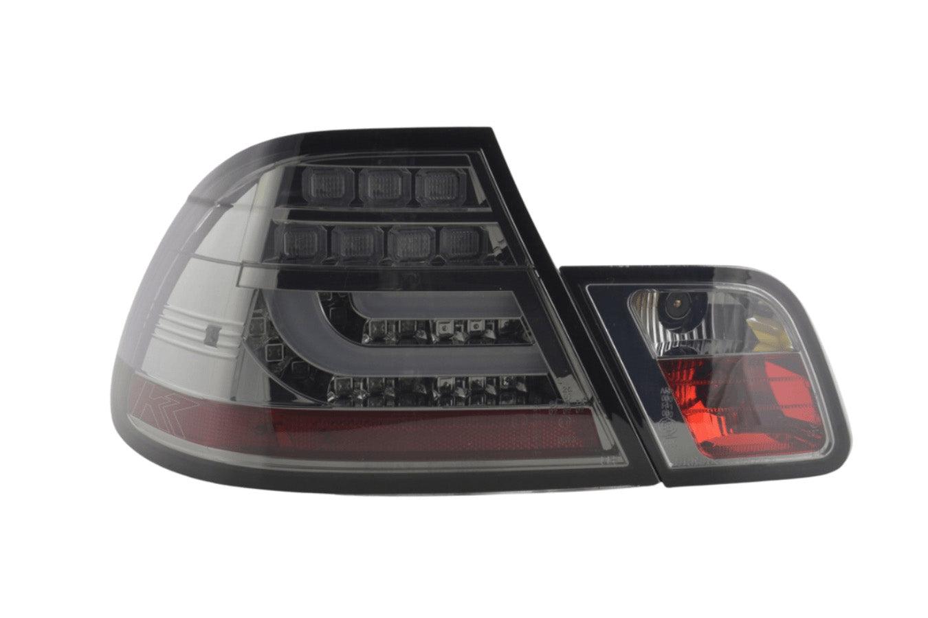 BMW 3-series E46 Coupe Chrome/Smoked LED LightBar Taillights Set- Facelift (2003-2007) - K2 Industries