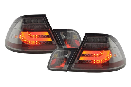 BMW 3-series E46 Coupe Chrome/Smoked LED LightBar Taillights Set- Facelift (2003-2007) - K2 Industries