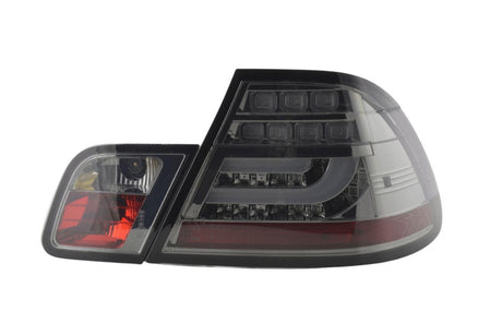 BMW 3-series E46 Coupe Chrome/Smoked LED LightBar Taillights Set- Facelift (2003-2007) - K2 Industries