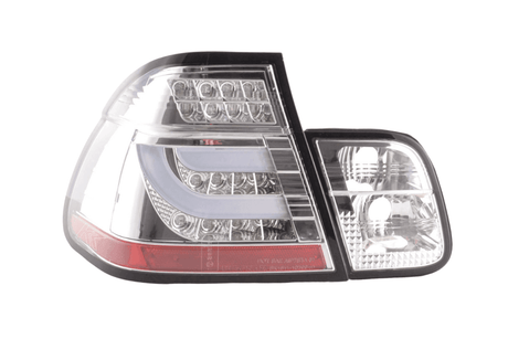 BMW 3-Series E46 Sedan Chrome LED LightBar Taillights - Pre Face Lift (1998-2001) - K2 Industries