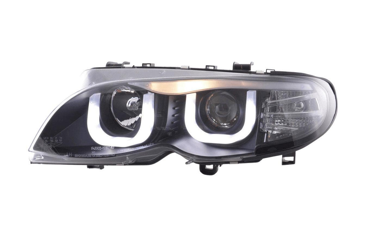 BMW 3-series E46 Sedan/Touring Black "U Eye"  Headlights (2002-2005) - K2 Industries
