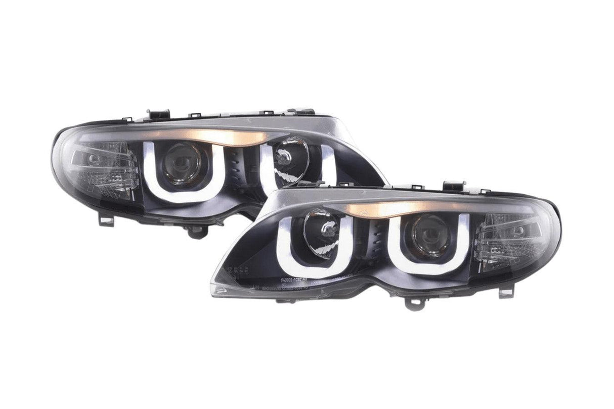 BMW 3-series E46 Sedan/Touring Black "U Eye"  Headlights (2002-2005) - K2 Industries