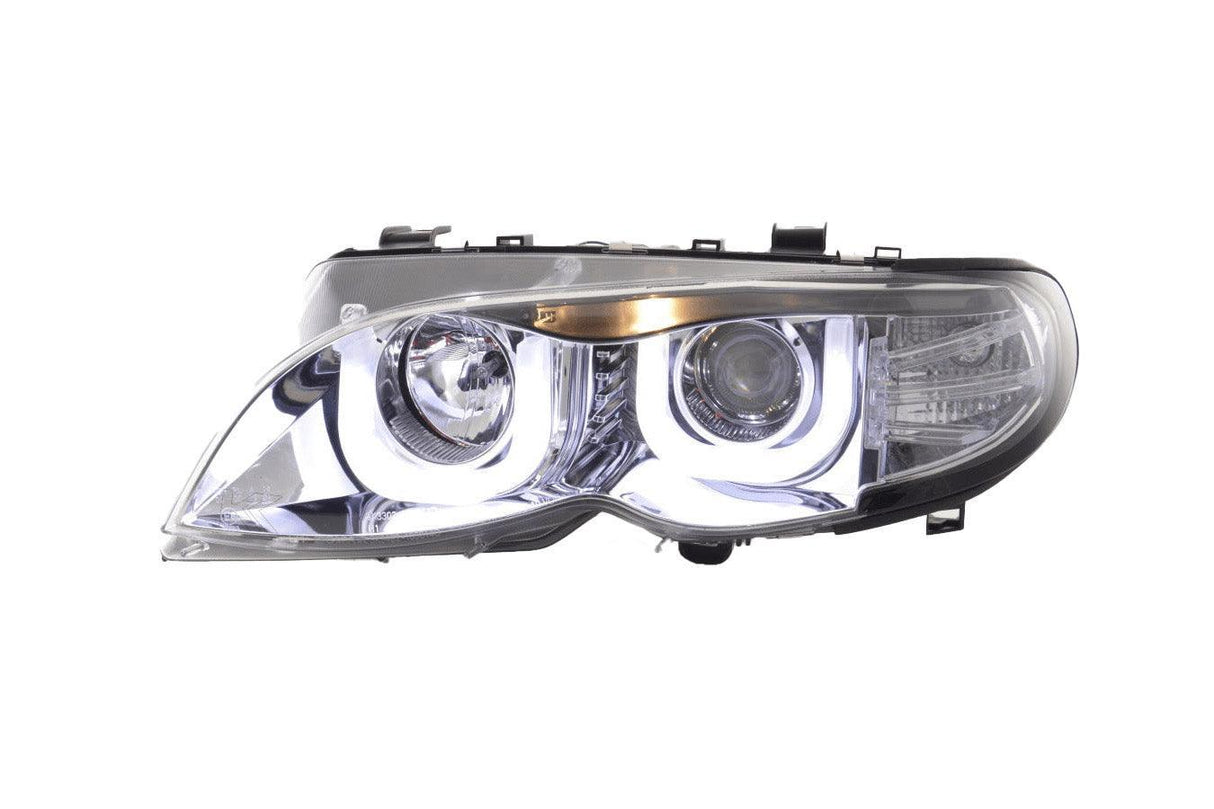 BMW 3-series E46 Sedan/Touring Chrome U Eye Headlights (2002-2005) - K2 Industries