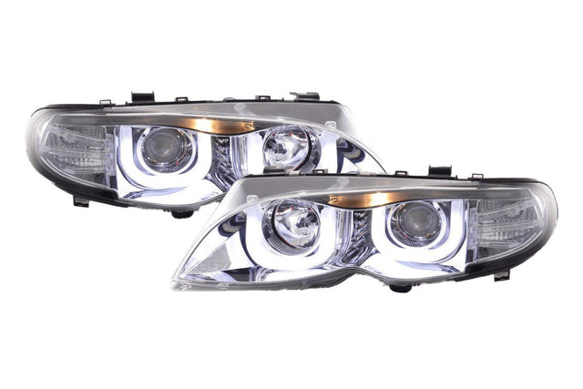 BMW 3-series E46 Sedan/Touring Chrome U Eye Headlights (2002-2005) - K2 Industries