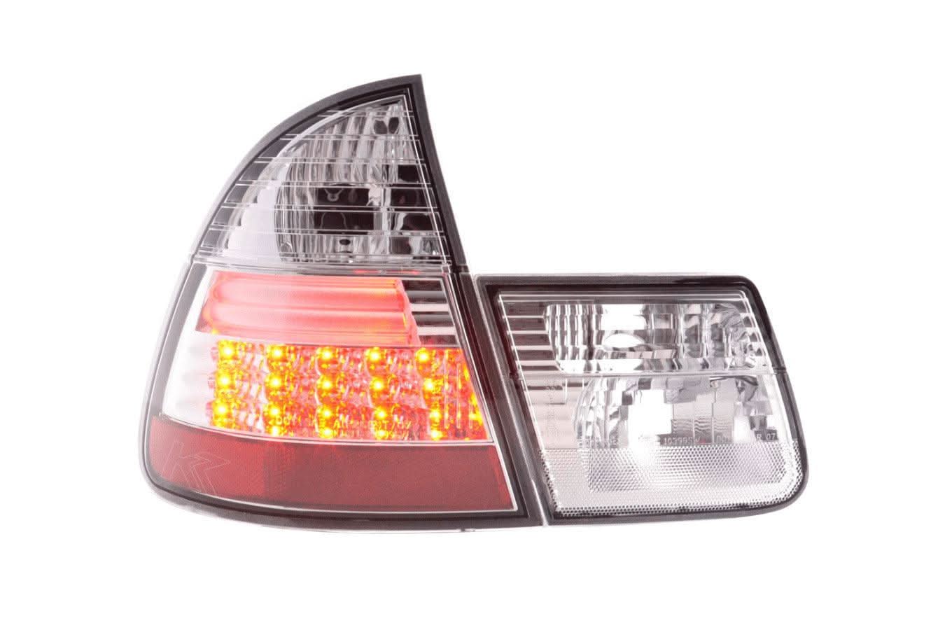  E46 1998-2005y ワゴン・ツーリング LEDテールランプ BMW 3-series E46 Wagon/Touring Chrome Clear LED Taillights (1998