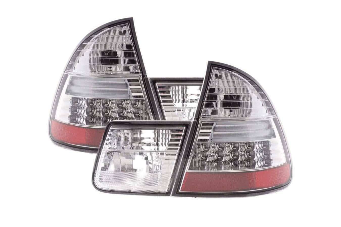  E46 1998-2005y ワゴン・ツーリング LEDテールランプ BMW 3-series E46 Wagon/Touring Chrome Clear LED Taillights (1998