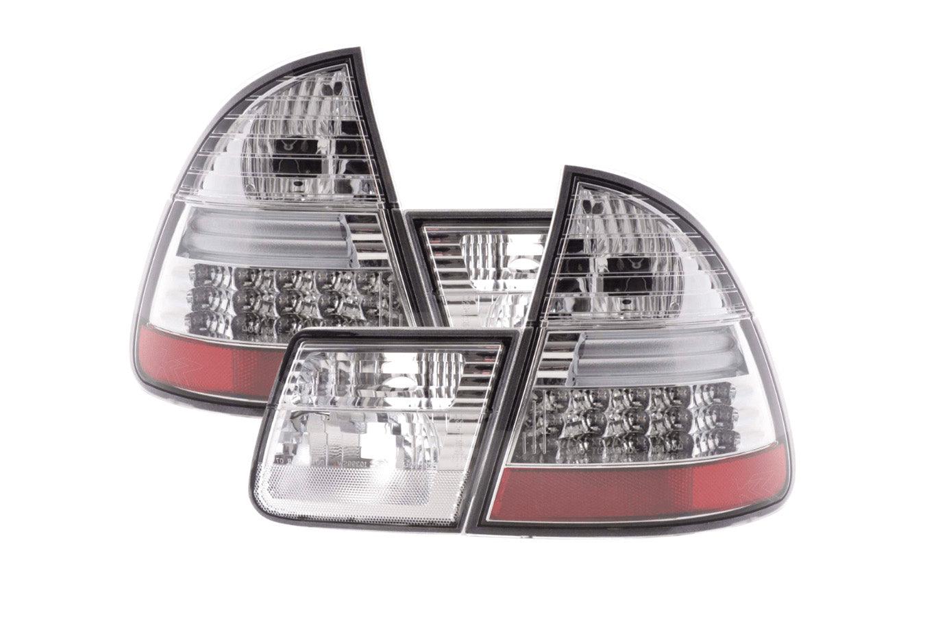 BMW 3-series E46 Wagon/Touring Chrome Clear LED Taillights (1998-2005) - K2 Industries