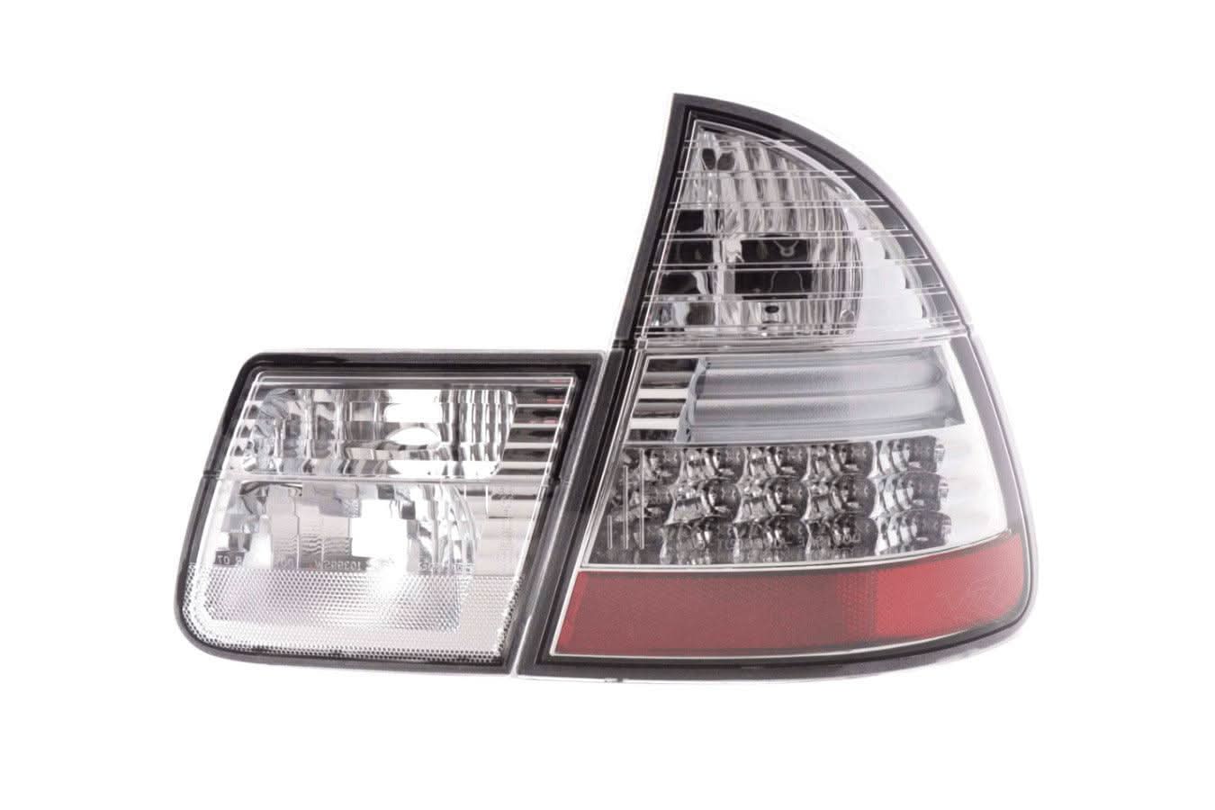  E46 1998-2005y ワゴン・ツーリング LEDテールランプ BMW 3-series E46 Wagon/Touring Chrome Clear LED Taillights (1998