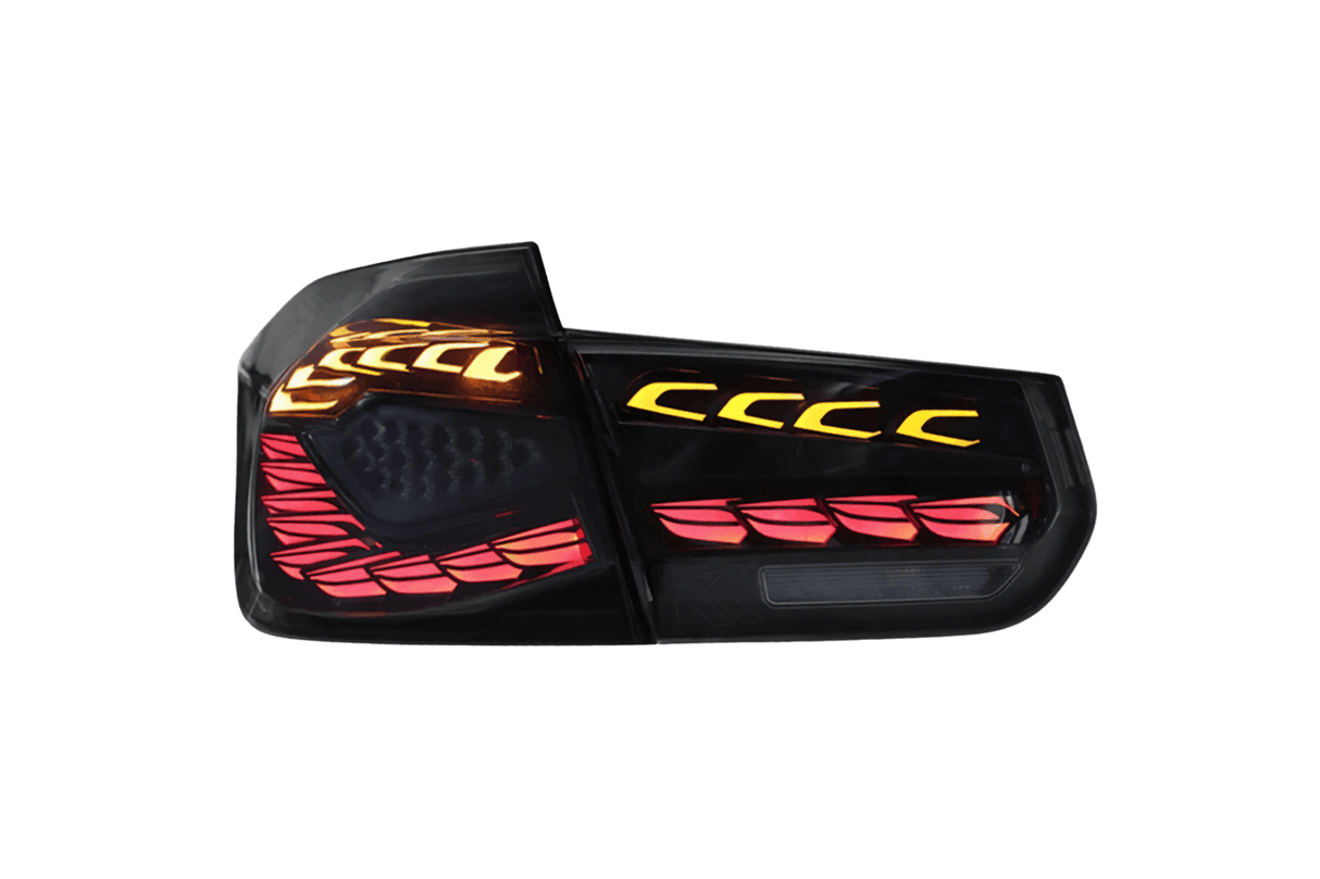 BMW 3 Series F30 F35 F80 Black Dragon Scale LED Tail Lights (2012-2019) - K2 Industries
