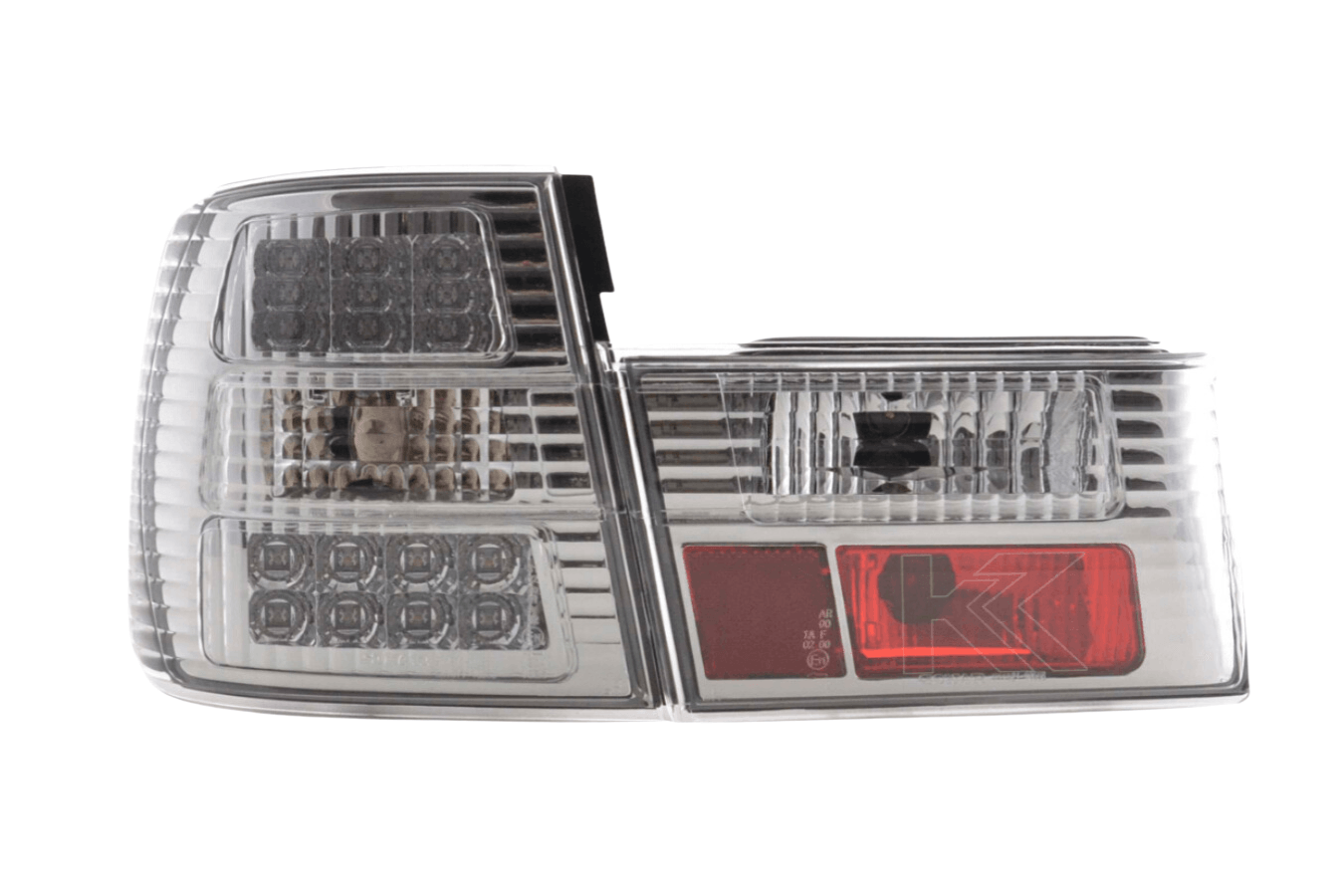 BMW 5-series E34 Chrome Clear LED Taillights Set (1988-1994) - K2 Industries