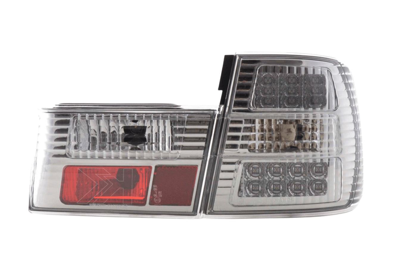 BMW 5-series E34 Chrome Clear LED Taillights Set (1988-1994) - K2 Industries