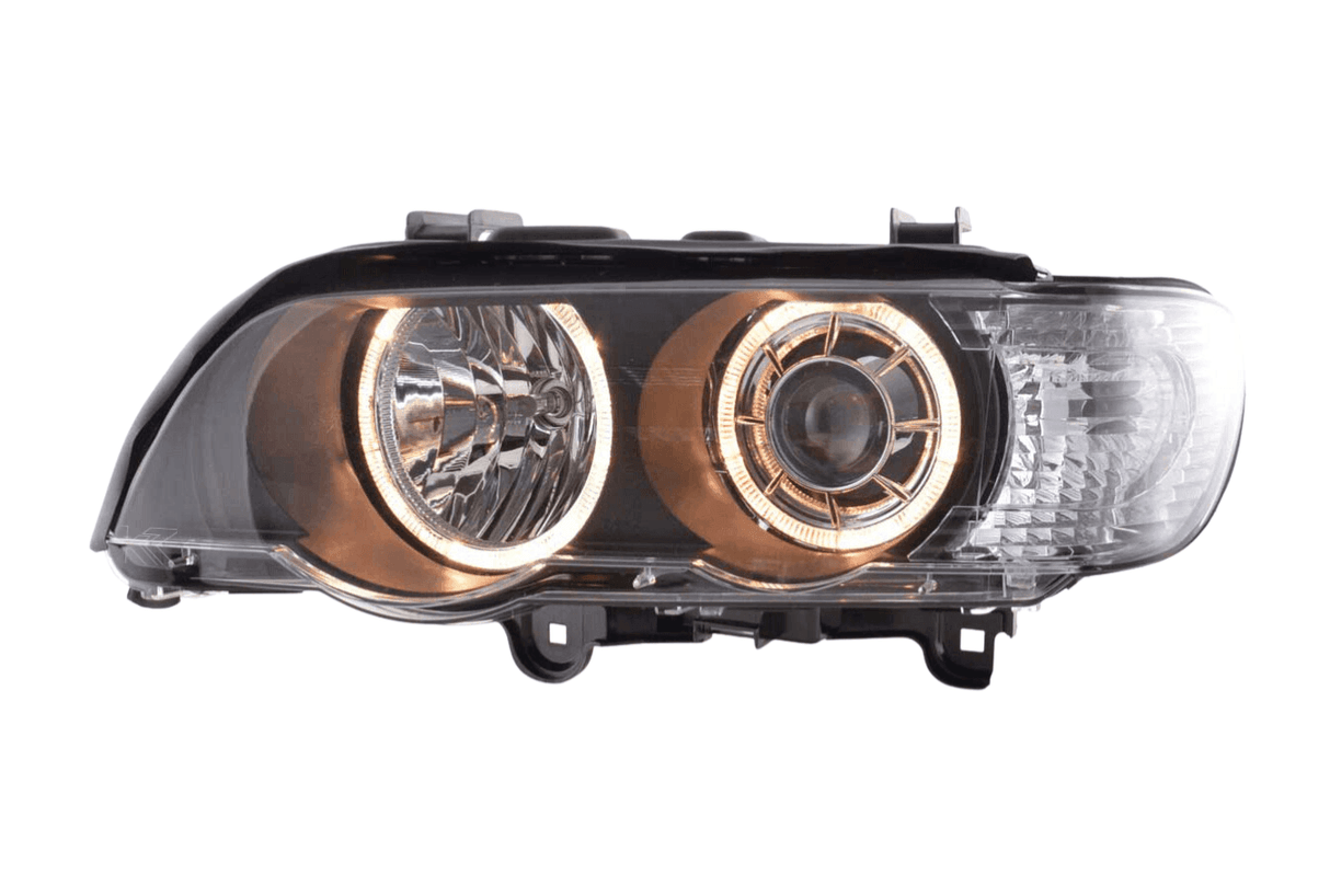 BMW X5 (Type E53) Black OE+ Angel Eyes Headlights - (2000-2003) - K2 Industries
