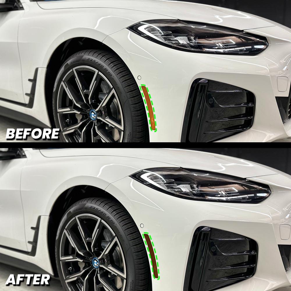 2021-2024 BMW i4 e35 e40 m50 Front Bumper Reflector Pre-Cut Overlay SMOKE BLACKOUT