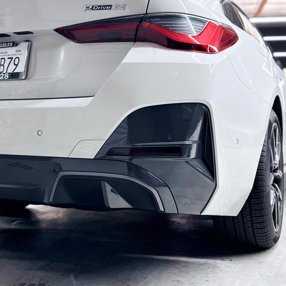 2021-2024 BMW i4 e35 e40 m50 Rear Bumper Reflector Pre-Cut Overlay SMOKE BLACKOUT