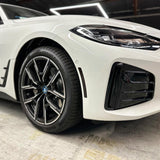2021-2024 BMW i4 e35 e40 m50 Front Bumper Reflector Pre-Cut Overlay SMOKE BLACKOUT