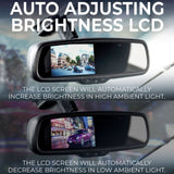 Master Tailgaters 10.5" Rear View Mirror with 4.3" LCD Screen + OnStar Buttons for Existing Wiring | Rearview Universal Fit | Auto Adjusting Brightness LCD | Anti Glare | Full Mirror Replacement