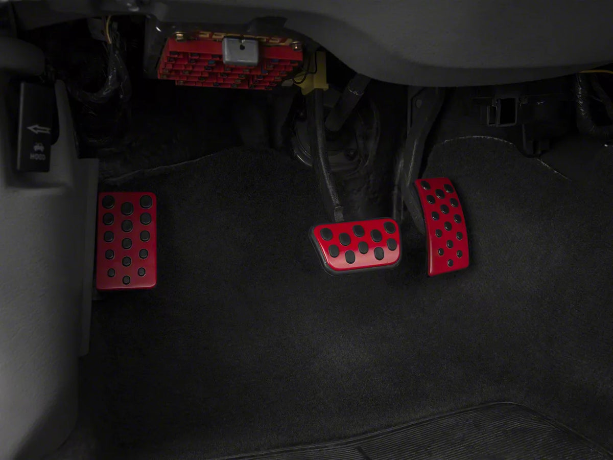 Speedform Modern Billet Bullitt Style Pedal Covers; Red (94-04 Mustang W/ Automatic Transmission)