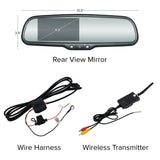 Master Tailgaters 10.5" Rear View Mirror with 4.3" LCD Screen and Wireless Transmitter | Rearview Universal Fit | Auto Adjusting Brightness LCD | Anti Glare | Full Mirror Replacement