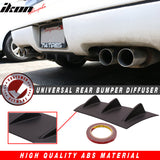 Universal 14" x 6" Ikon Style Matte Black Rear Bumper Lip Diffuser ABS