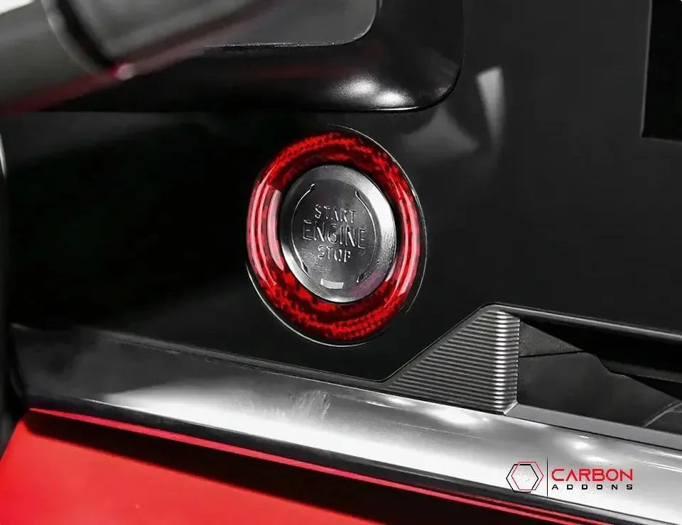 C8 Corvette Real Carbon Fiber Start/Stop Button Surround Trim Cover | Interior Upgrade (2020–2026)