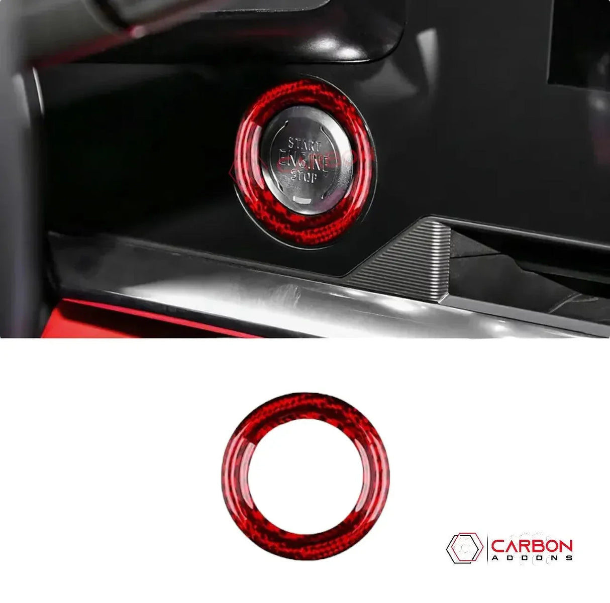 C8 Corvette Real Carbon Fiber Start/Stop Button Surround Trim Cover | Interior Upgrade (2020–2026)