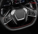C8 Corvette Real Carbon Fiber Steering Wheel Airbag Cover | Interior Upgrade (2020–2026)