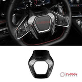 C8 Corvette Real Carbon Fiber Steering Wheel Airbag Cover | Interior Upgrade (2020–2026)