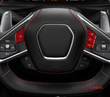 C8 Corvette Real Carbon Fiber Steering Wheel Button Covers | Heated & Non-Heated (2020–2026)