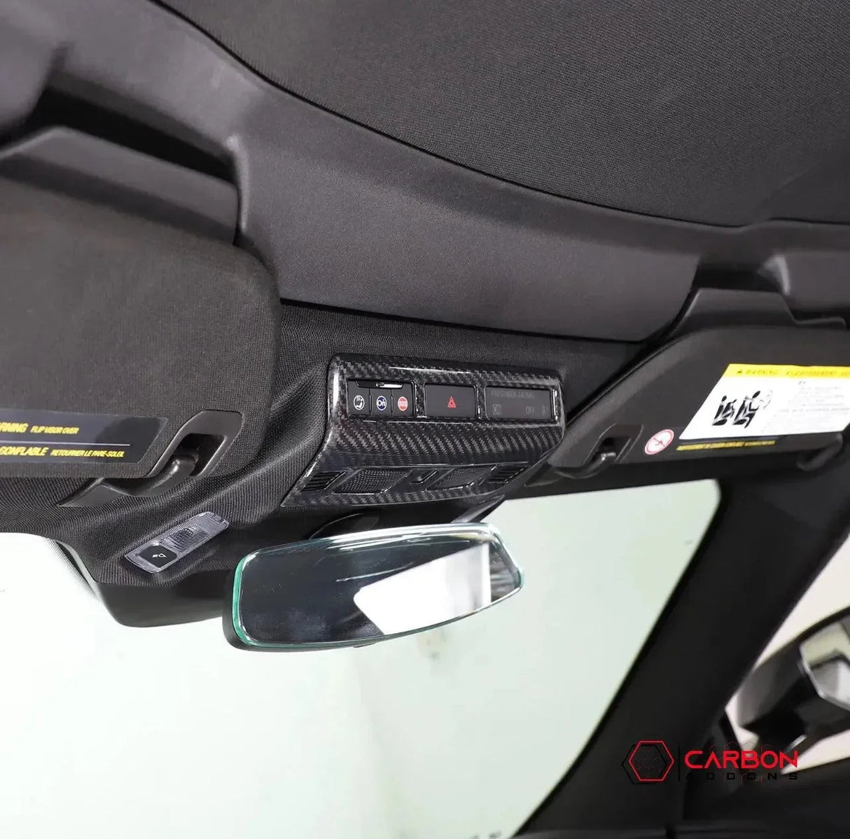 C8 Corvette Real Carbon Fiber Overhead Dome Light Trim Cover | InteriorUpgrade (2020–2026)
