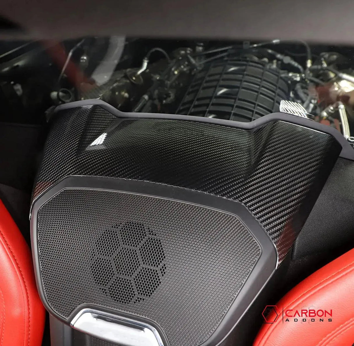 C8 Corvette Carbon Fiber Waterfall Speaker Upper Trim Cover