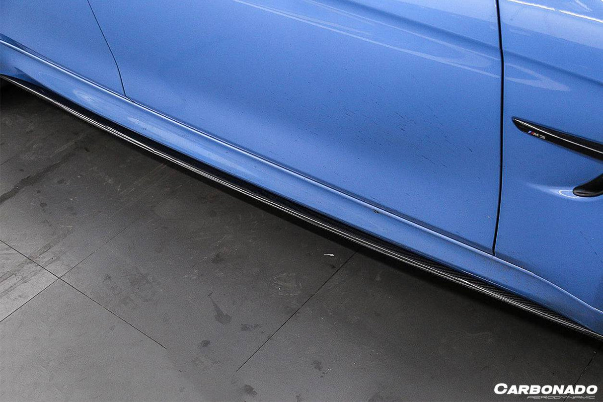 2014-2020 BMW  M4 F82 F80 M3  MP Style Carbon Fiber Side Skirts Under Board