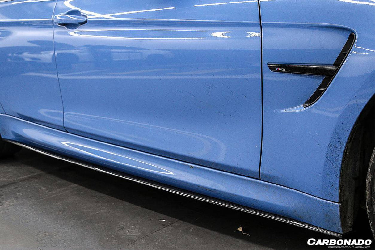 2014-2020 BMW  M4 F82 F80 M3  MP Style Carbon Fiber Side Skirts Under Board