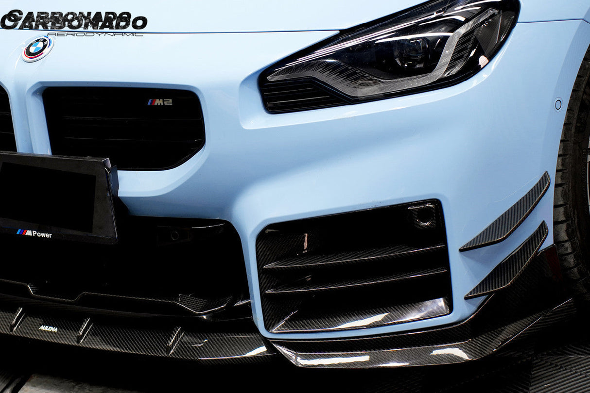 2021-UP BMW M2 G87 AD Style Dry Carbon Fiber Front Bumper Air Inlet Trim