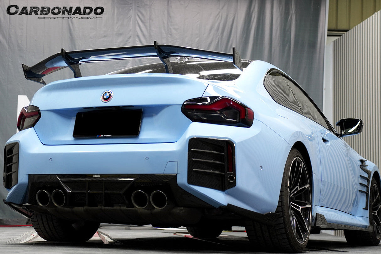2021-UP BMW M2 G87 AD Style Dry Carbon FIber Rear Bumper Canards